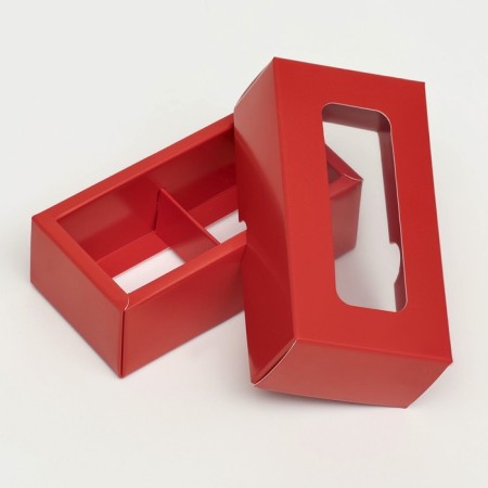 Folding box for 2 sweets, 10.5 x 5.5 x 3.5 cm, red-3