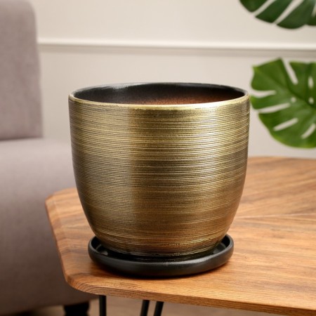 Flower pot "sophistication" brown, 4.7 liters-3