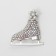 Brooch "Horse" Figure, white color in silver
