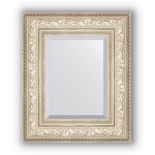 Mirror with fatset in the baguette frame - Vignette silver 109 mm, 50 x 60 cm, evoForm