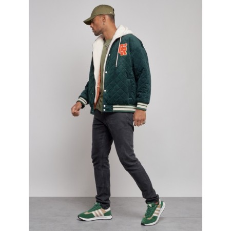 Male bomber, size 48, dark green color-1