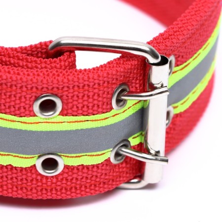 The collar is a four-layer reflective with a swivel 71 x 5 cm, Osh 55-65 cm, red-2