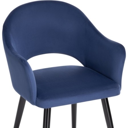 Stol on a metal frame Apr Metal/velor, black/blue 57x57x81 cm-4