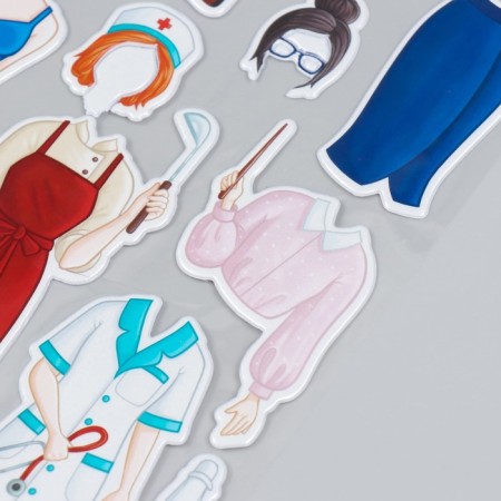 Plastic sticker "Dress the doll. Profession" 15x20 cm-1