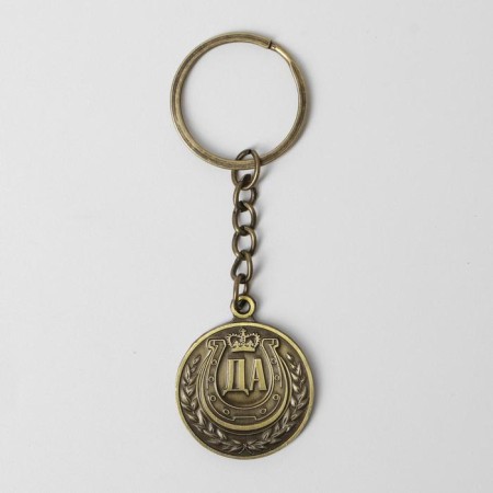 Key keychain, metal “yes-no” horseshoe, brass, 3 x 3.5 x 2.5 cm-2