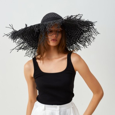 Women's hat Minaku "Summer Mood", size 56-58, color black-8