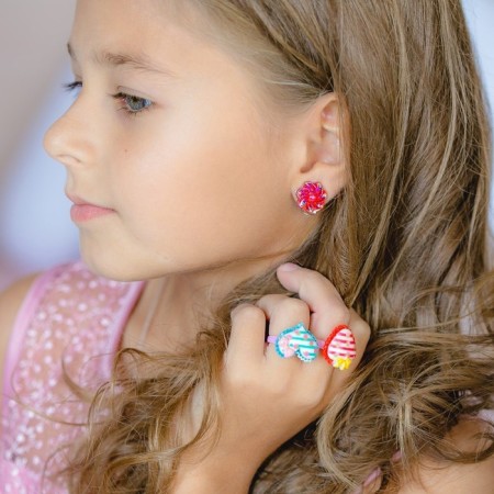 Clips children's "chosen" flowers shiny, color mix-5