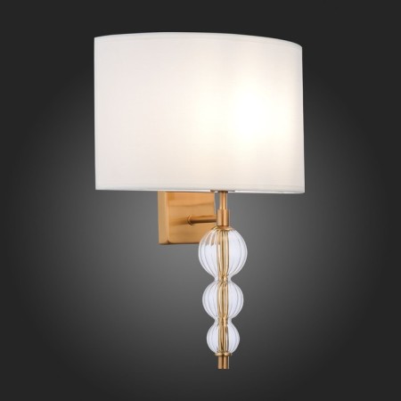 Wall lamp EVOLUCE. Sle105711-01. Ramer. 1x40 W, E14, 28x39 cm, brass color, transparent-2