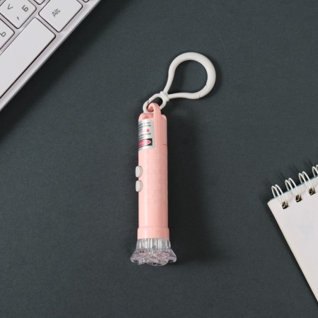 Laser pointer+flashlight "Pink" 3 modes shines, flashes, laser Lr44x3 pcs 3x3x9 cm-1