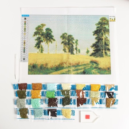 Diamond mosaic with full filling on the canvas "rye", 30 x 40 cm-4