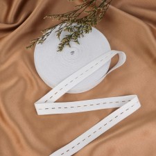 The elastic band is perforated, 20 mm, 25 m, white color