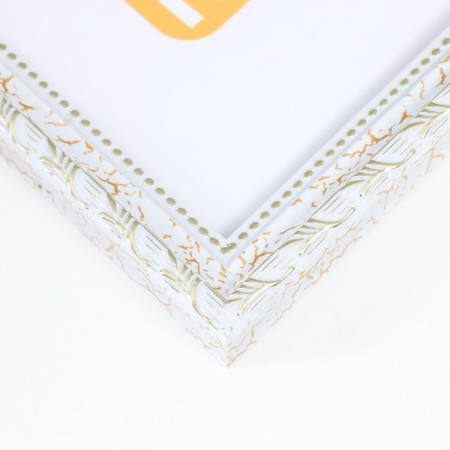 Photo frame plastic "reed" 21x30 cm, white krakelyur-1