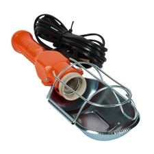 A portable lamp under the E27 lamp, cord 10 m, off. On the UNIL, E27, IP20, 340x100x100 mm housing, orange color