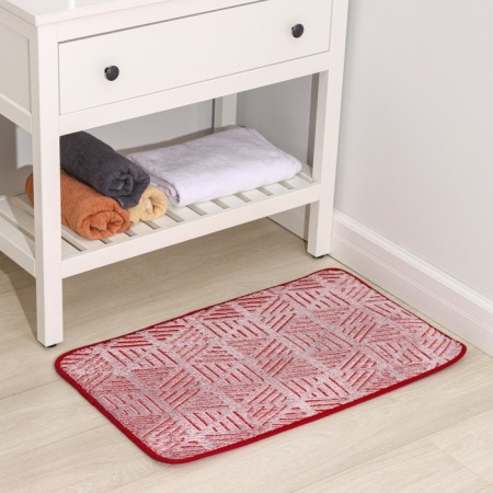 The bathroom rug glowing in the dark “luminous faces”, 50 × 80 cm, burgundy color-2