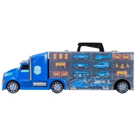 Auto -VOCIS CAIS GIVITO "Police Plot", with cars, with tunnel, blue color, 64 cm-9