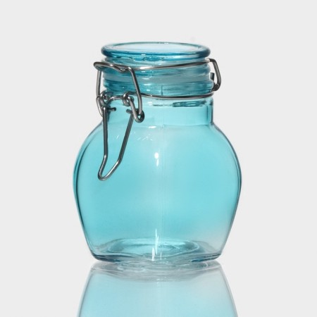 Glass jar for spices with a mound “Oval”, 100 ml, 6 × 8.5 cm, color mix-7