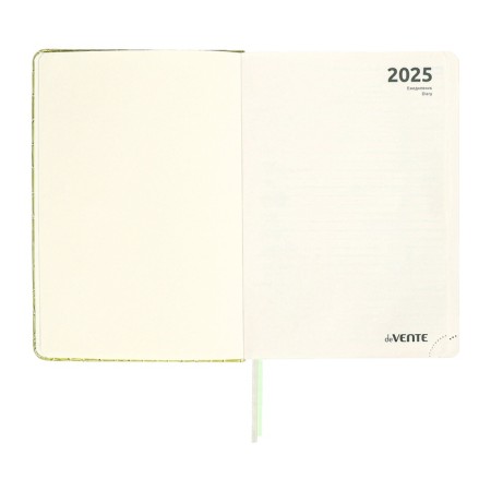 Dated diary of 2025, A5, 168 sheets, DEVENTE. Barbara, a solid cover of leatherette with foam, perforation, liesse, block 70, green-8