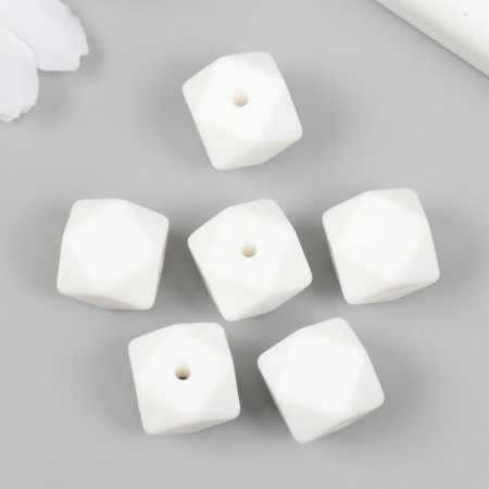 Busina silicone "polyhedron" white d = 1.4 cm-1