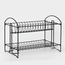 Dishes for dishes with a pallet of 2-armed, collapsible, 39.5 × 24 × 29.5 cm, black color is black