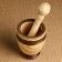 Set: a mortar with a pestle, ash, 13 cm, mix