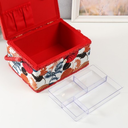 Casket for needlework "Tropical leaves" 19x26x14.5 cm-3