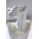 Set 2 objects: earrings, Kizel necklace scattering beads, white color, 42 cm