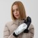 Women's mittens Minaku, rr 23 cm, col. Serebro/black