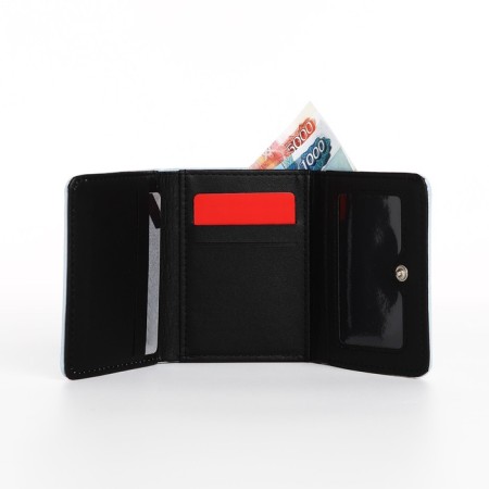 Women's wallet on the button, blue color-5