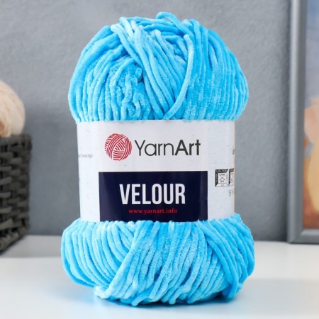 Yarn "Velour" 100% micropoliester 170m/100g (850 yoke blue)-3