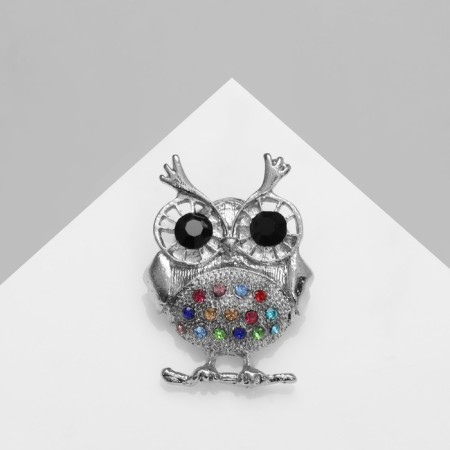 Brooch "Eagle" Round, color in silver