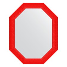 Mirror in the baguette frame, red wave 89 mm, 76x96 cm