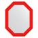 Mirror in the baguette frame, red wave 89 mm, 76x96 cm