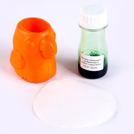 Crystal cultivation. Animals. "Orange parrot" alchemist-2