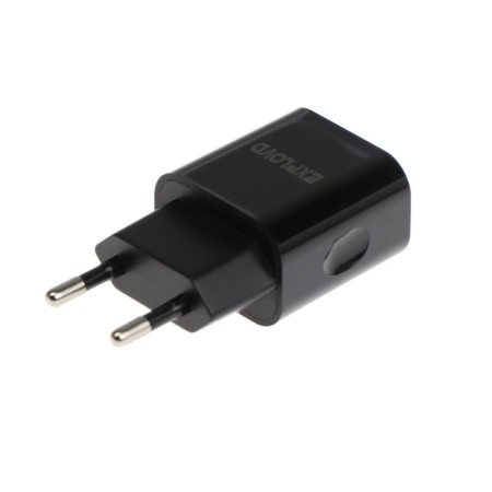 EXPLOYD EX-Z-594, 2 USB, 3.1 A, Type-C cable, black-1