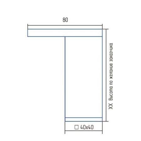 Stationary support, square OSK - 100 K, H = 100 mm, matte chromium color-2