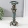 Polystone candlestick for 1 candle "Flower elegy" dark gray silver 10.5x10.5x27 cm