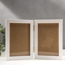 Photo frame plastic 10x15 double, white
