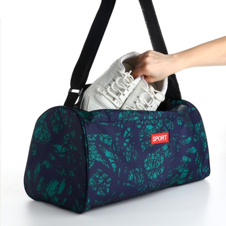 Sports bag, textura, average size, blue/green color-6