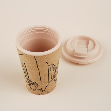 A glass with a cork sl Home “Tira”, 350 ml, 9.5 × 9.5 × 14.5 cm, beige color-3
