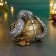 The piggy bank "Snake on the barrel" 15x11x12cm, silver with bronze