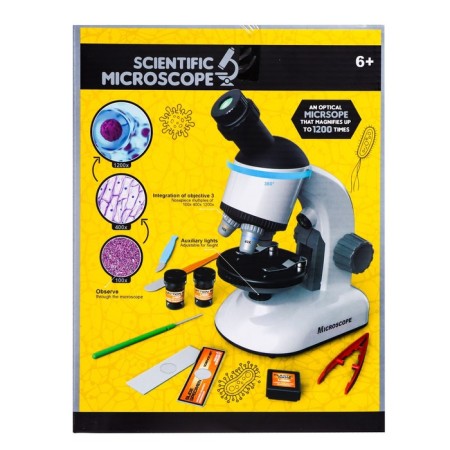 Children's microscope "Young scientist" The frequency of x100, x400, x1200, backlight, white color-10