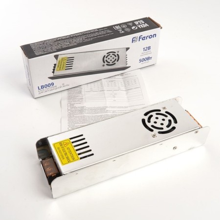 Electronic transformer for 12 W LED tape, Feron, LB009, 40A, 500 W-5