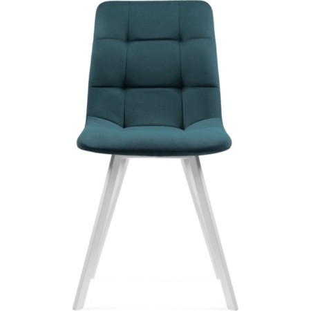 Stool on a metal frame chilli metal/velor, white/green 43.5x50x87.5 cm-1