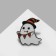 Icon "Ghost" with flags, colored in ferrous metal