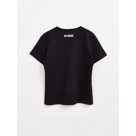 Female T -shirt, size XS, black color, blue-4