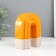 Ceramics candlestick for 1 candle "Scar" sand-orange 10.2x6x12.8 cm