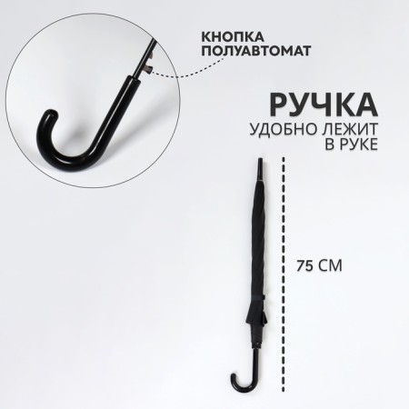 Umbrella - semi -automatic cane "Smile", 8 knitting needles, r = 47 cm, MIX drawing-1
