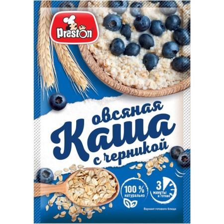 Oatmeal porridge with Preston blueberry, fast -cooking, 37 g