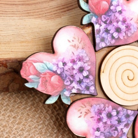 Hot "heart from flowers", 12 cm, juniper-2