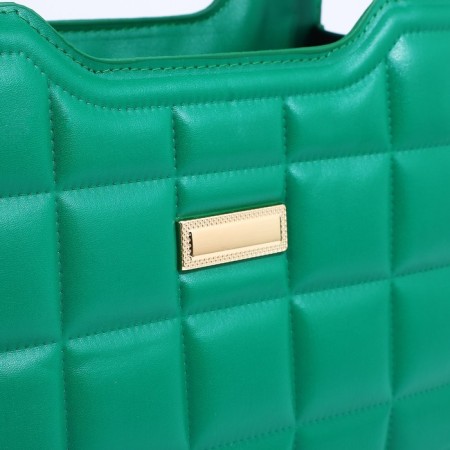 Bag Female Tout with zipper, green color-3